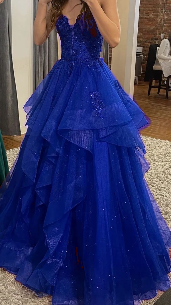 Chic Ball Gown Spaghetti Straps Burgundy Tulle Lace Long Classy Prom Dress Classy Evening Classy Gowns