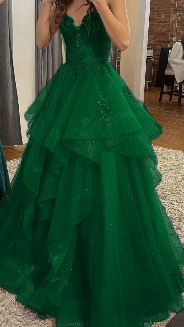 Chic Ball Gown Spaghetti Straps Burgundy Tulle Lace Long Classy Prom Dress Classy Evening Classy Gowns