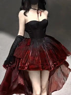 Chic Ball Gown Sweetheart Burgundy Organza Classy Prom Dress Birthday Dress Birthday Outfits