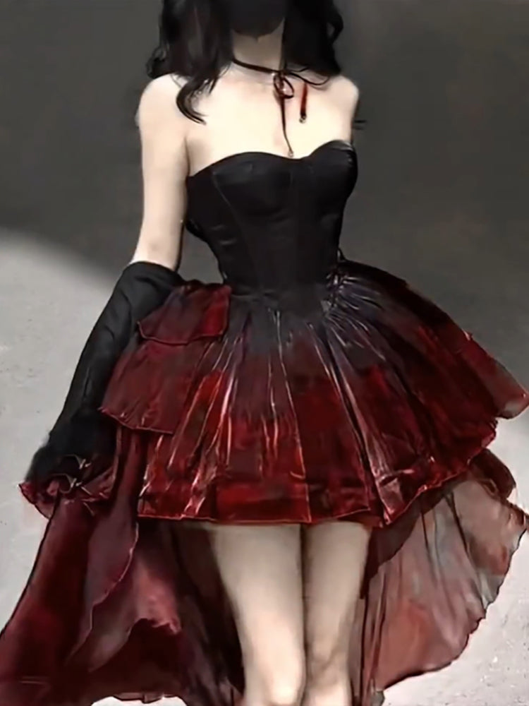 Chic Ball Gown Sweetheart Burgundy Organza Classy Prom Dress Birthday Dress Birthday Outfits