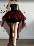 Chic Ball Gown Sweetheart Burgundy Short Birthday Dress Birthday Outfits