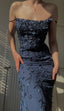 Chic Bodycon Spaghetti Straps 3D Applique Long Classy Prom Dress