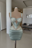 Chic Dusty Sage Spaghetti-Straps Sweetheart Satin Homecoming Dresses Sleeveless Mini Prom Dresses With Beads