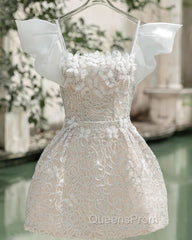 Chic Glitter A-Line Beaded Short Homecoming Dress 18Th Birthday Outfits