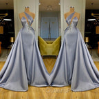 Chic Halter Beadings Long Evening Dress With Detachable Skirt