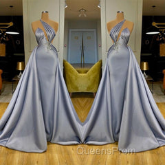 Chic Halter Beadings Long Evening Dress With Detachable Skirt