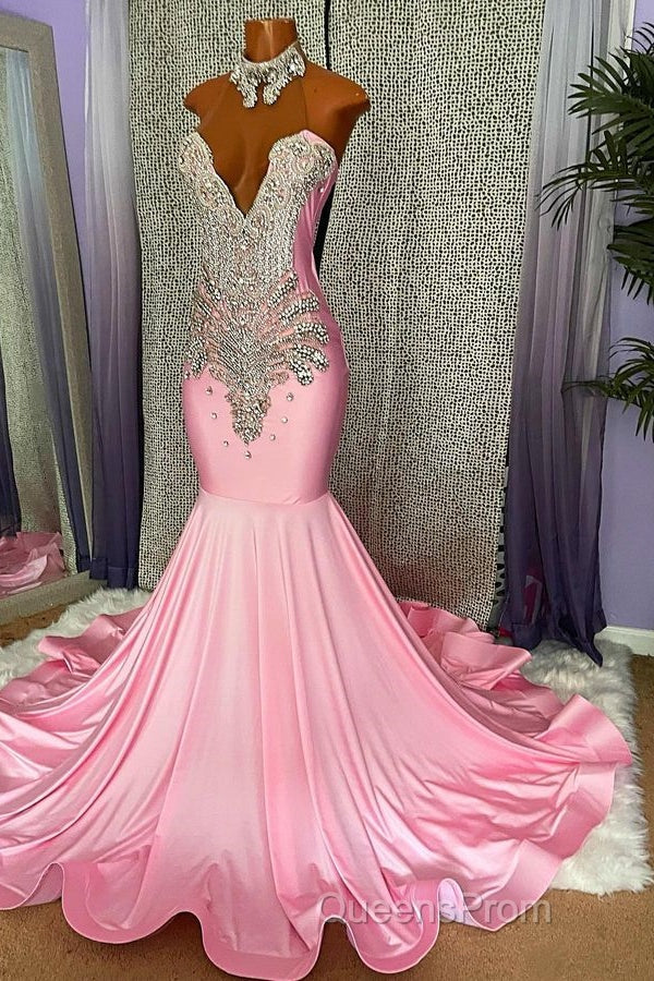 Chic High-neck Sleeveless Mermaid Evening Prom Dress With Beading Secondary image