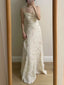 Chic Ivory Fitted Spaghetti Strap Sequined Long Classy Prom Dress Bridesmaid Dress