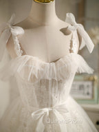 Chic Ivory Tulle Homecoming Dress with Lace, Short Sweetheart Evening Prom Dress
