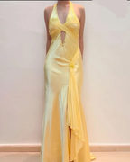 Chic Mermaid Spaghetti Straps Pink Satin Classy Evening Dress Long Classy Prom Dress