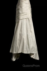 Chic Mermaid Sweetheart Taffeta Ivory Long Wedding Dress Bridal Dress