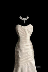 Chic Mermaid Sweetheart Taffeta Ivory Long Wedding Dress Bridal Dress