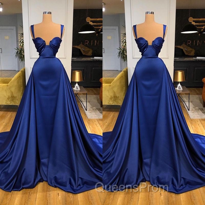 Chic Royal Blue Straps Sweetheart Evening Prom Dress Overskirt Long Secondary image