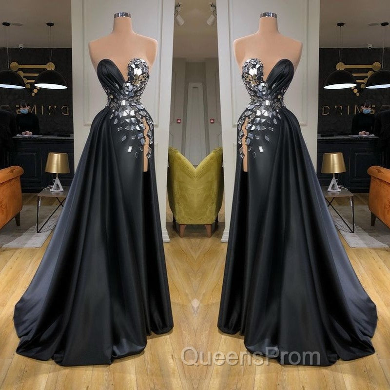 Chic Sweetheart Crystal Long Evening Prom Dress With Split Online Secondary image