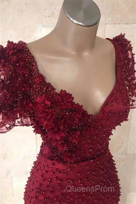 Chic V-neck Flower(s) Mermaid Evening Prom Dress Secondary image