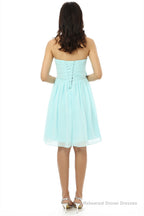 Chiffon Floral Knee Length Short Bridesmaid Dresses