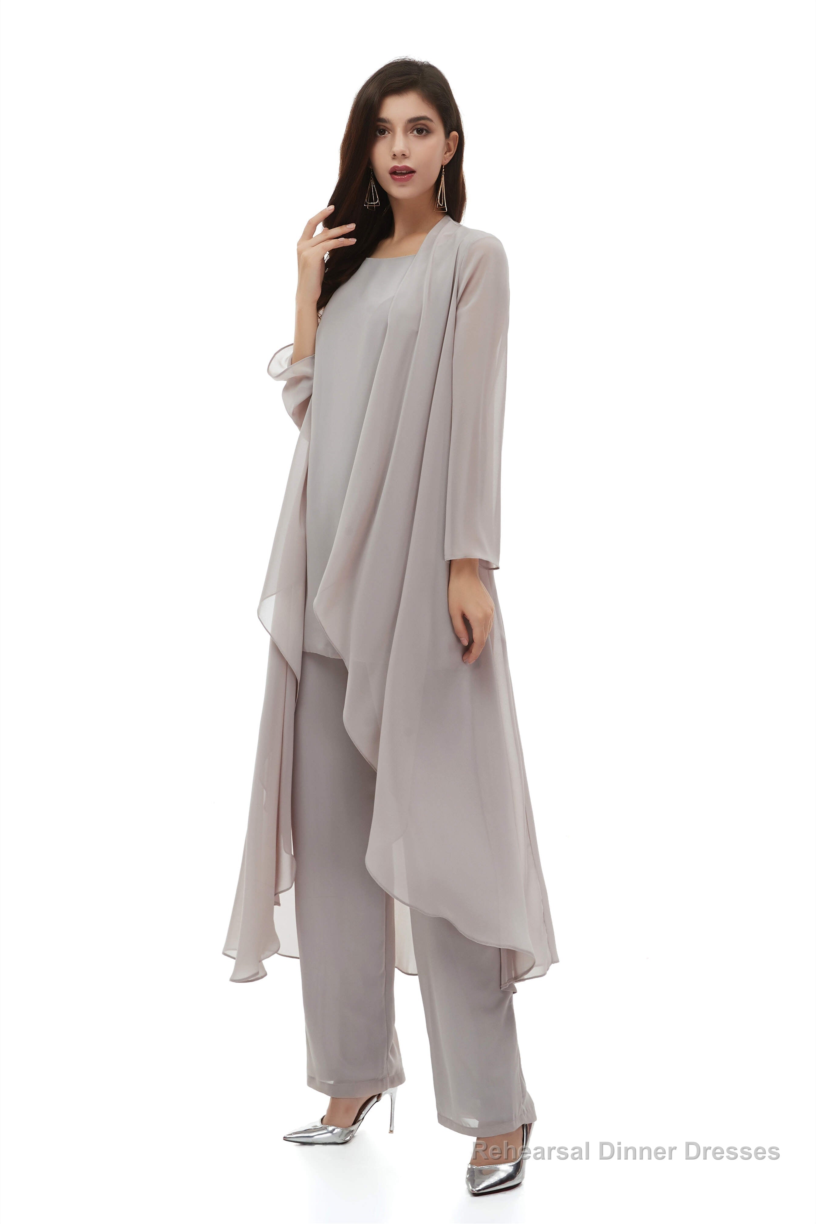 Chiffon Pant Suits Plus Size with Jacket Mother of The Bride Dresses Main image