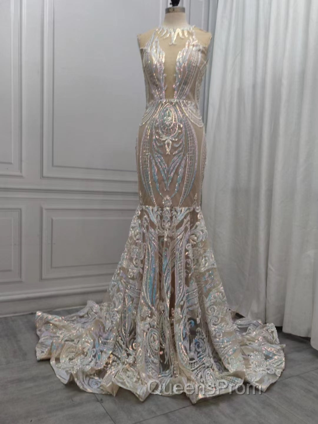 Classic Mermaid Lace Floor-Length Evening Prom Dress On Sale