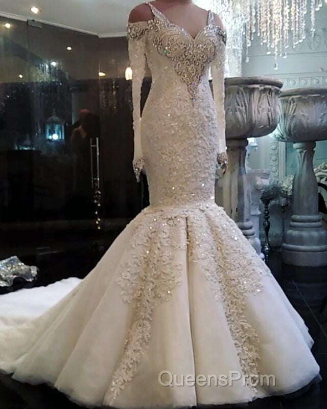 Classic Mermaid Long Sleeves Bridal Gowns Lace Wedding Dress with Sleeves Secondary image