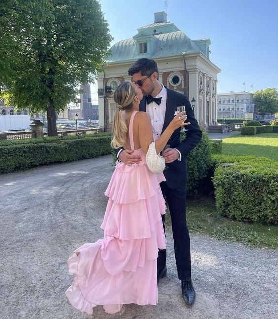 Classic Pink Classy Prom Dress Long Classy Prom Gown 22Th Birthday Outfit