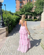 Classic Pink Classy Prom Dress Long Classy Prom Gown 22Th Birthday Outfit