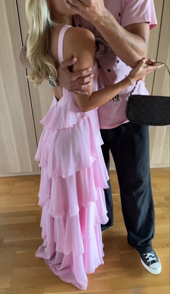 Classic Pink Classy Prom Dress Long Classy Prom Gown 22Th Birthday Outfit