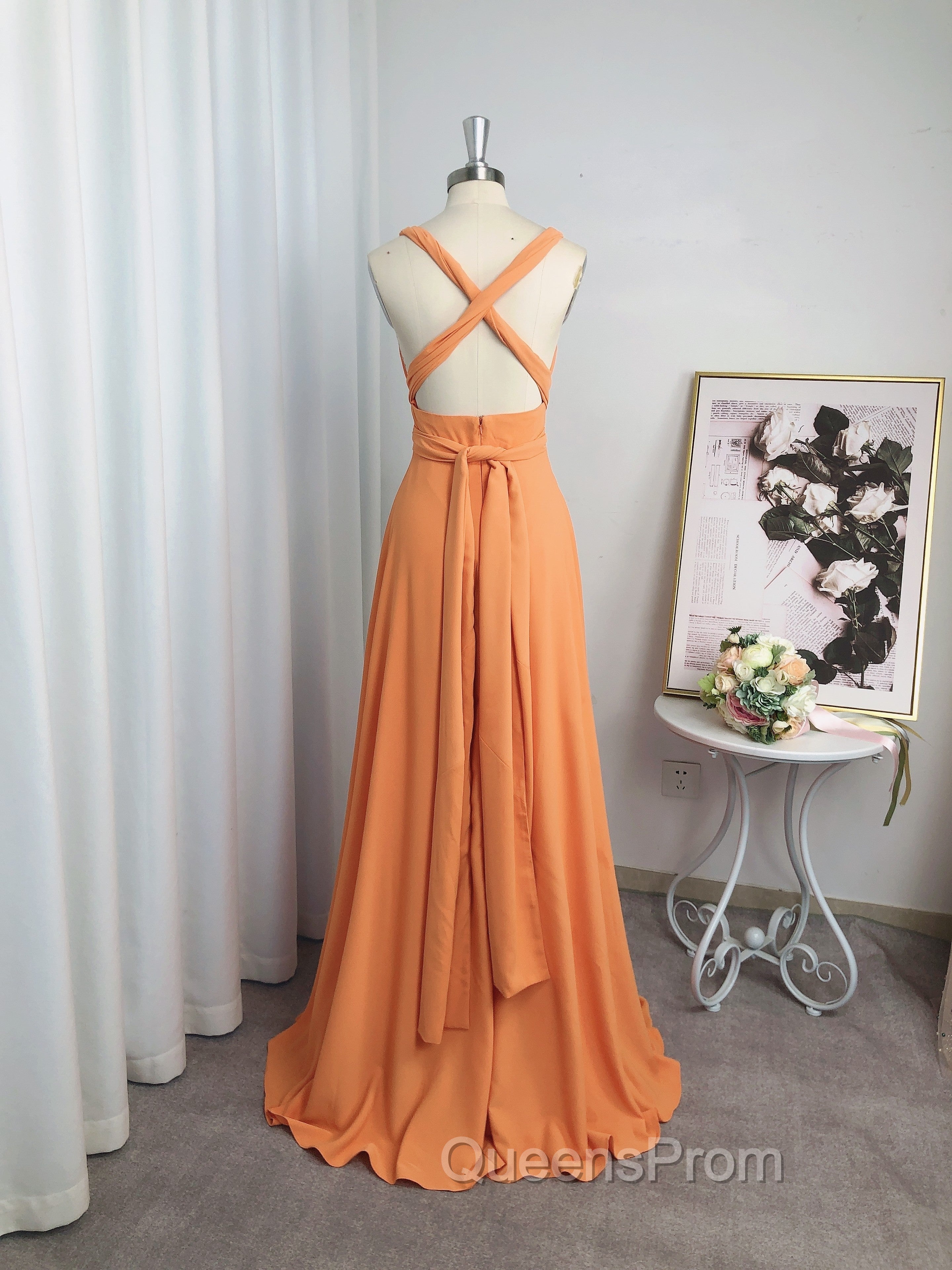 Classic Ruched V-Neck Jersey Sleeveless Bridesmaid Dress