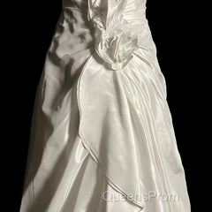 Classy A Line Halter Satin Ivory Long Wedding Dress Bridal Dress