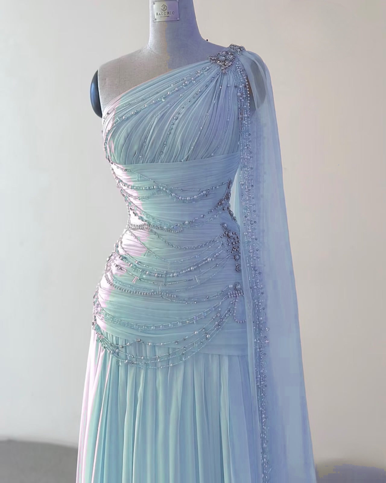 Classy A Line One Shoulder Pink Chiffon Classy Evening Gown Classy Prom Dress