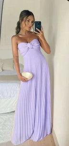 Classy A Line Strapless Light Pink Chiffon Long Classy Prom Dress Classy Evening Dress With Ruffles
