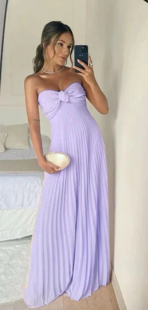 Classy A Line Strapless Light Pink Chiffon Long Classy Prom Dress Classy Evening Dress With Ruffles