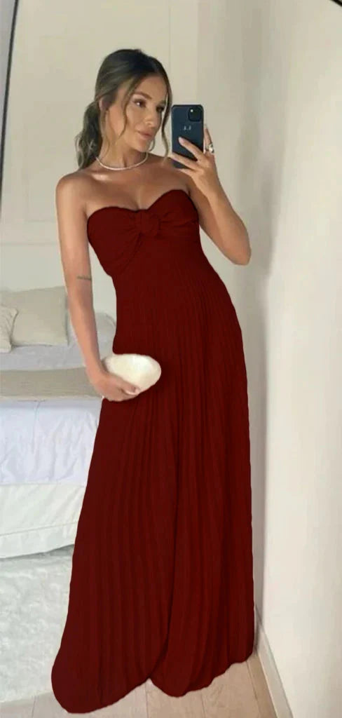 Classy A Line Strapless Light Pink Chiffon Long Classy Prom Dress Classy Evening Dress With Ruffles