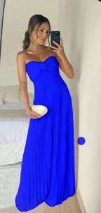 Classy A Line Strapless Light Pink Chiffon Long Classy Prom Dress Classy Evening Dress With Ruffles