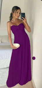 Classy A Line Strapless Light Pink Chiffon Long Classy Prom Dress Classy Evening Dress With Ruffles