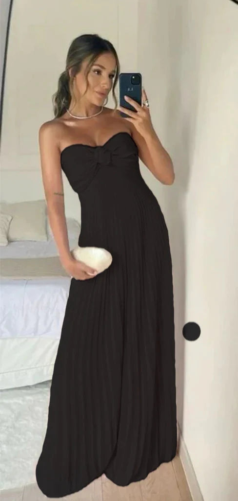 Classy A Line Strapless Light Pink Chiffon Long Classy Prom Dress Classy Evening Dress With Ruffles