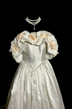 Classy Ball Gown Off The Shoulder Lace Ivory Long Wedding Dress Bridal Dress