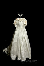 Classy Ball Gown Off The Shoulder Lace Ivory Long Wedding Dress Bridal Dress