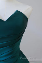 Classy Ball Gown Strapless Satin Ruffles Long Evening Dress Evening Prom Dress