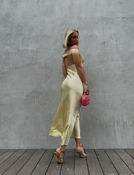 Classy Mermaid Off The Shoulder Yellow Satin Long Classy Evening Dress Classy Prom Dress