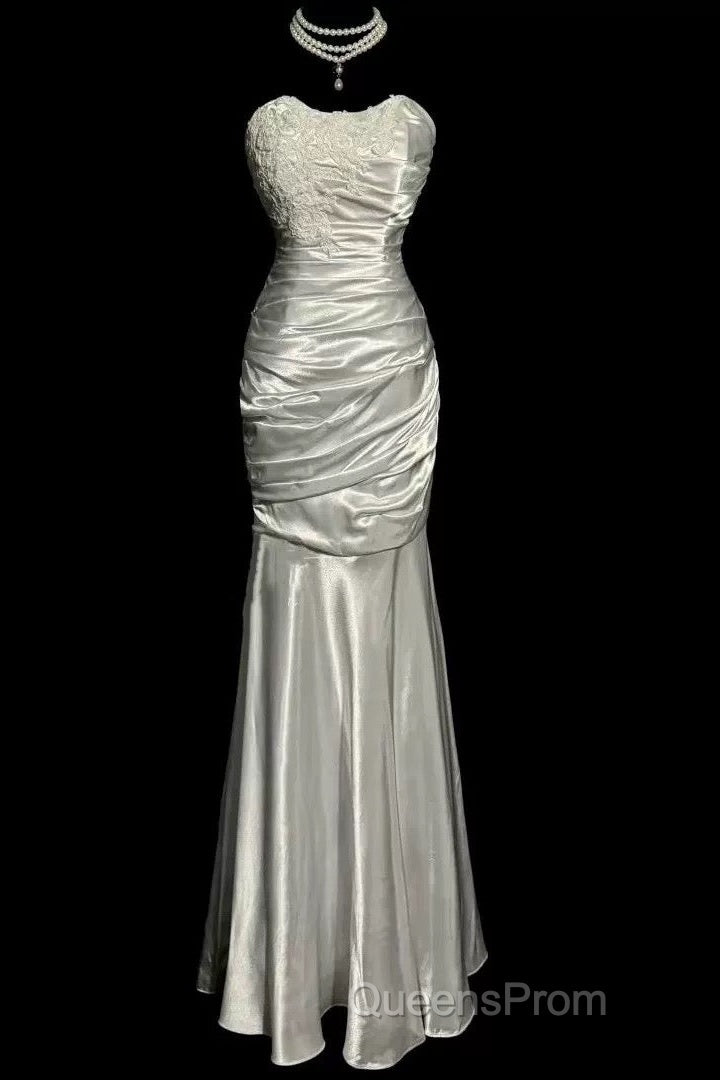 Classy Mermaid Sweetheart Lace Ivory Long Evening Gowns Evening Prom Dress