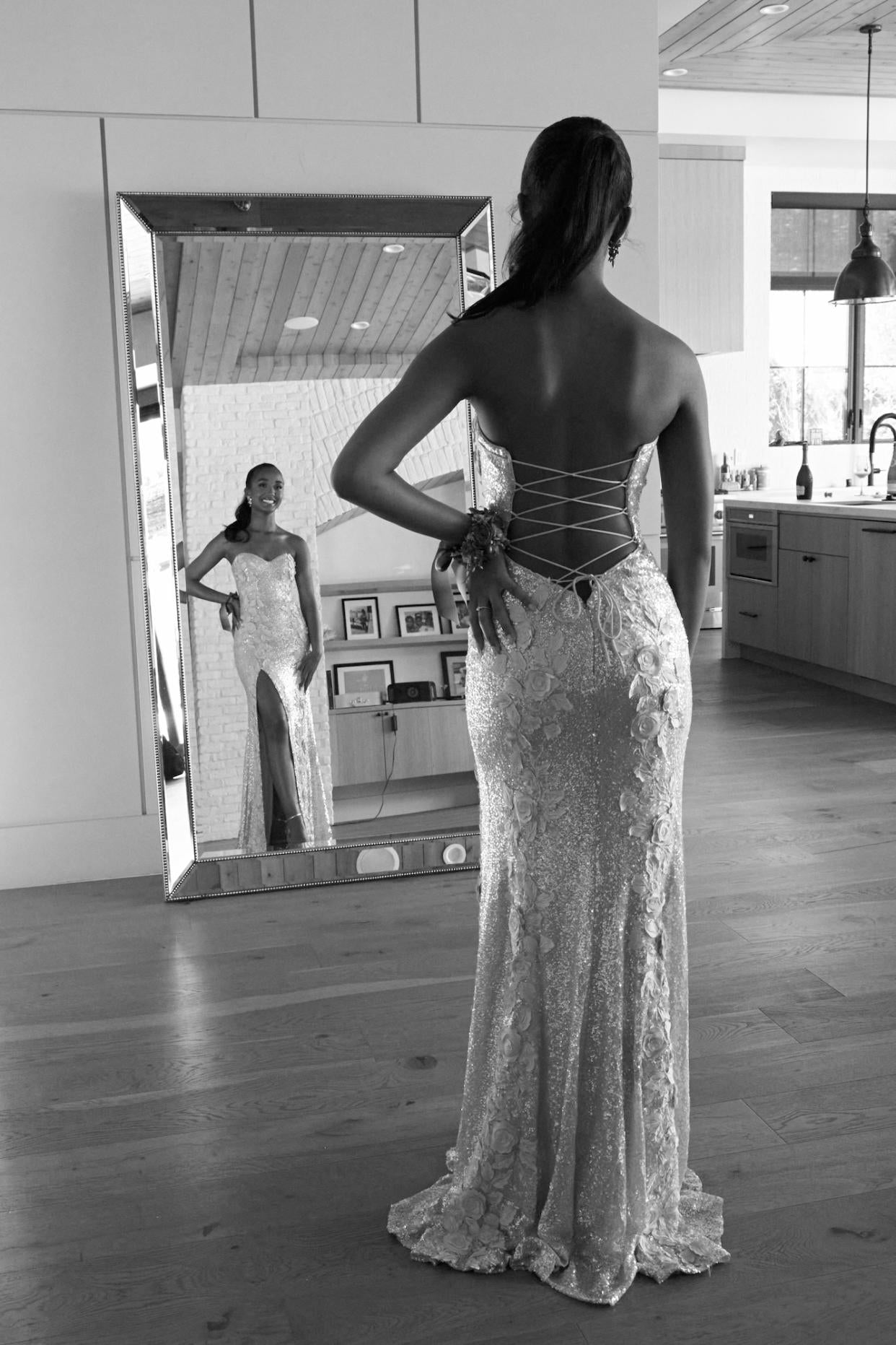 Classy Mermaid Sweetheart Lilac Sequin Slit Long Classy Evening Dress Classy Prom Dress