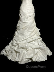 Classy Mermaid Sweetheart Taffeta Ivory Long Wedding Dress Bridal Dress