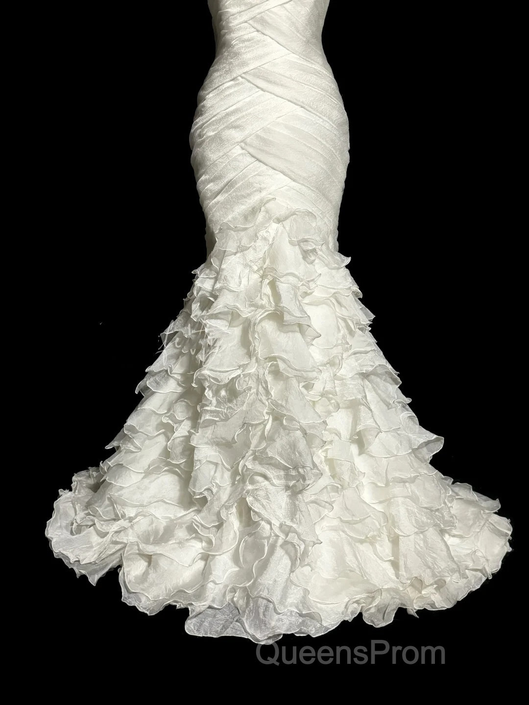 Classy Mermaid Sweetheart Tulle Ivory Long Wedding Dress Bridal Dress