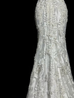 Classy Mermaid V Neckline Lace Ivory Long Wedding Dress Bridal Dress