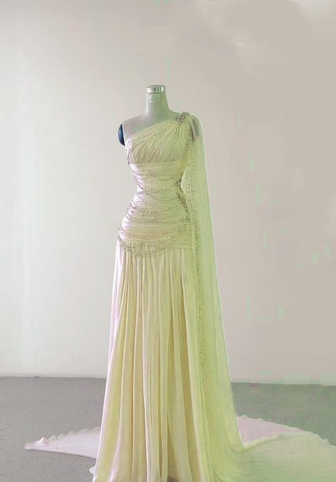 Classy Sheath One Shoulder Pink Long Chiffon Classy Evening Gown Classy Prom Dress
