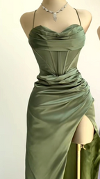 Classy Sheath Spaghetti Straps Red Satin Sleeveless Long Backless Classy Prom Dress