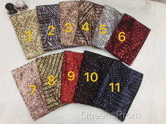 Red Sequins Shiny V-Neck Mermaid Long Evening Prom Dress