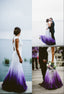 Colored Wedding Dress, Purple And White Wedding Dress, Ombre Wedding Dress Classy Prom Dress