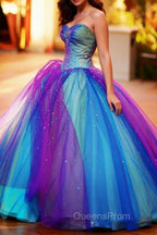 Colorful Floor Length Long Evening Prom Dress, Colorful Evening Dress