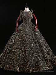 Colorful Sequins Ball Gown Quinceanera Dress